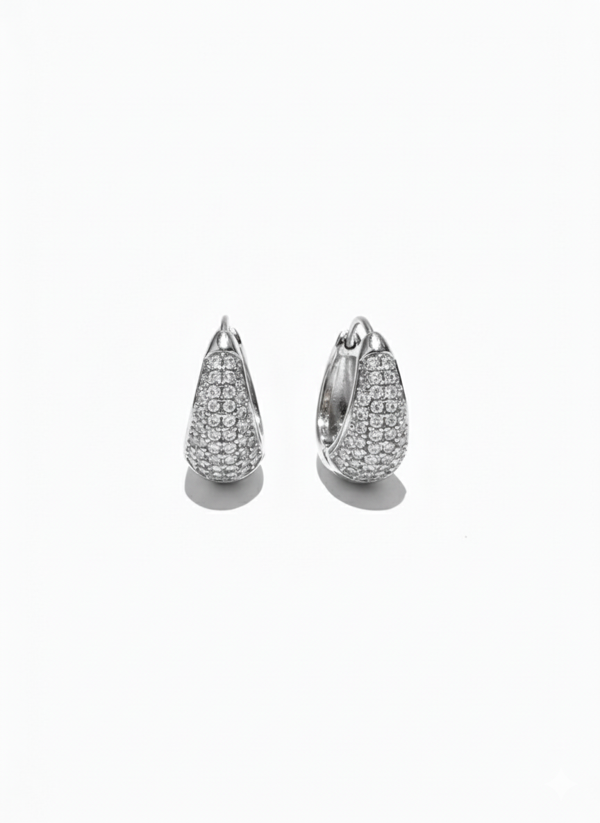 Cerchi Bomb strass goccia SILVER