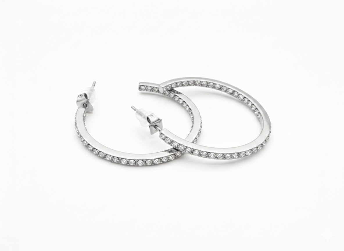 Cerchi filo strass SILVER