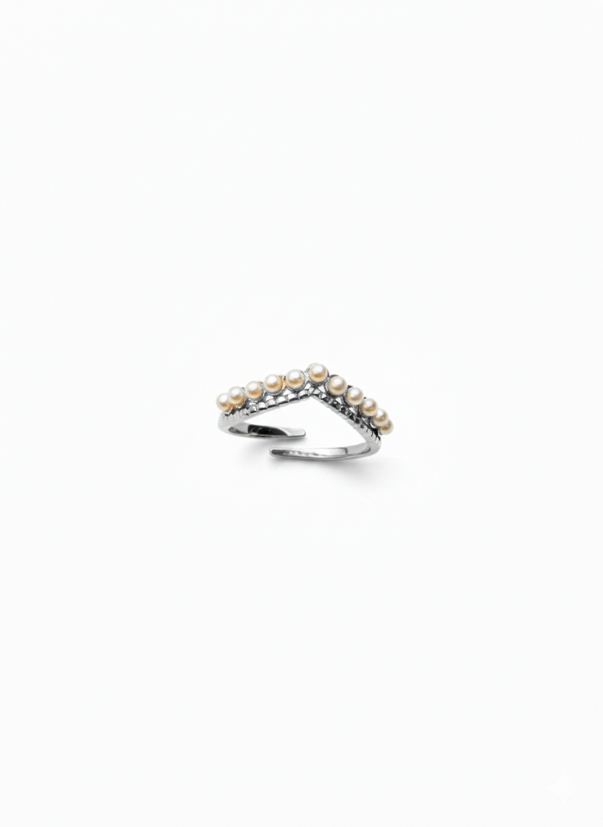Anello regina perle SILVER