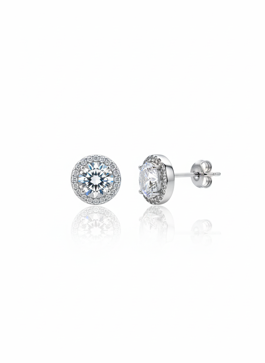 Orecchini Punto Luce e strass SILVER
