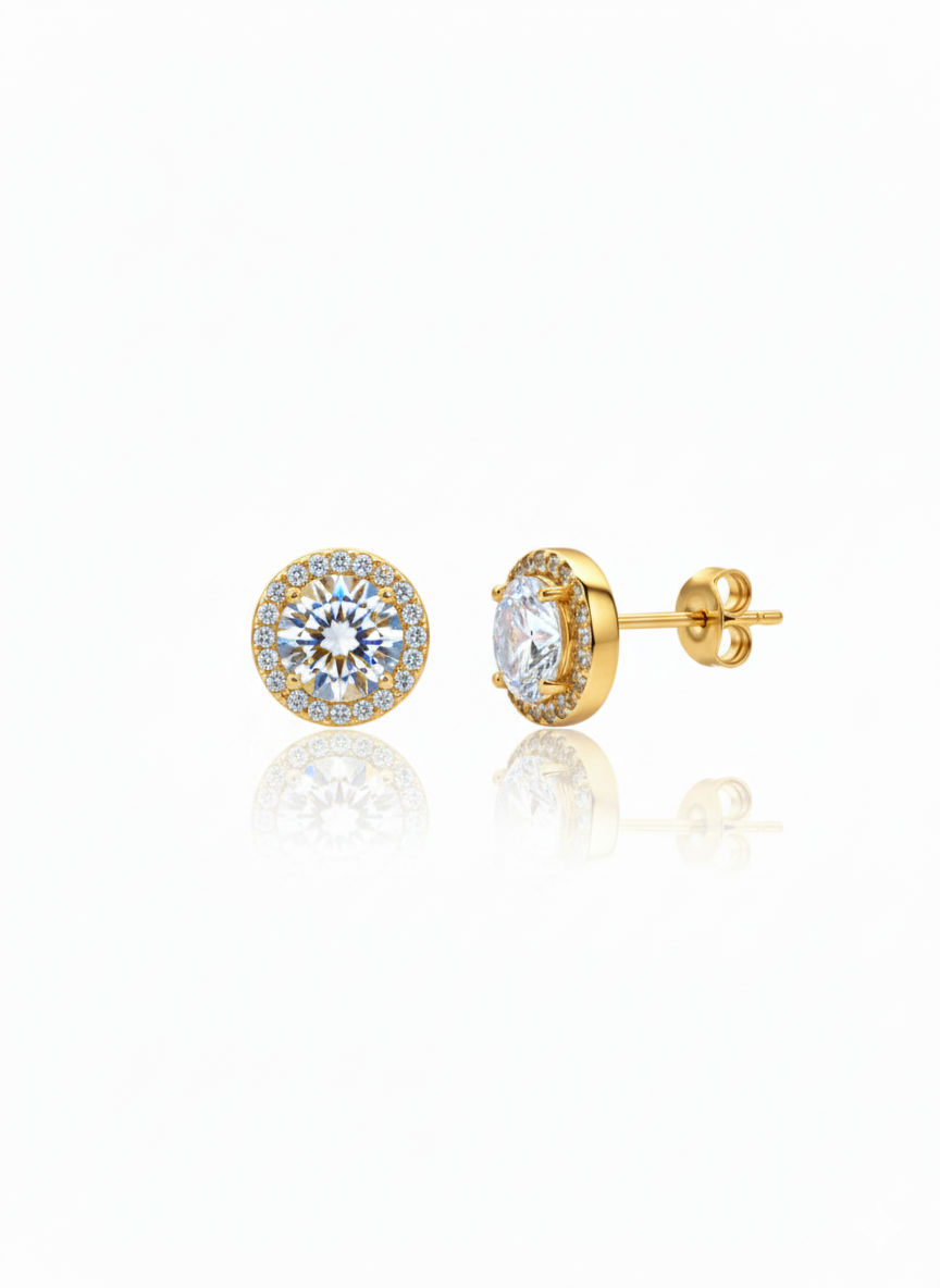 Orecchini Punto Luce e strass GOLD