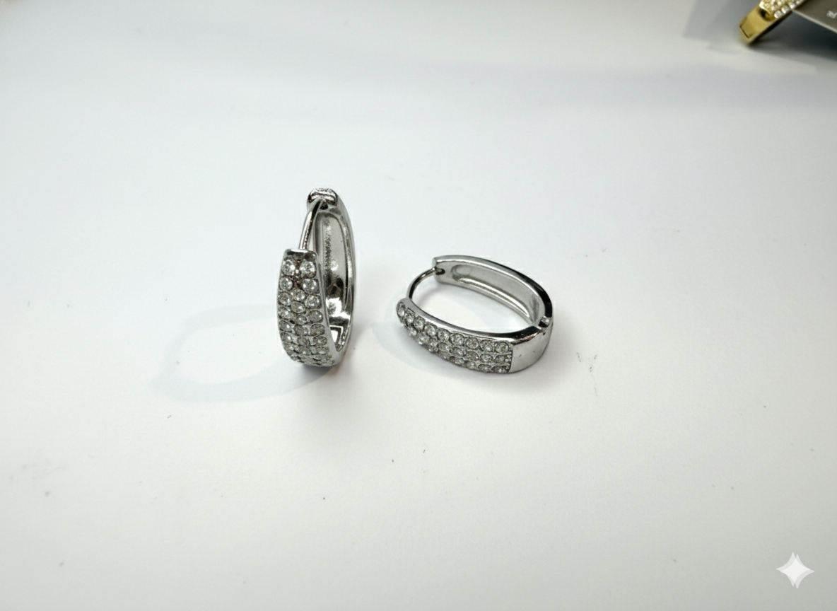Cerchi stras ovali SILVER