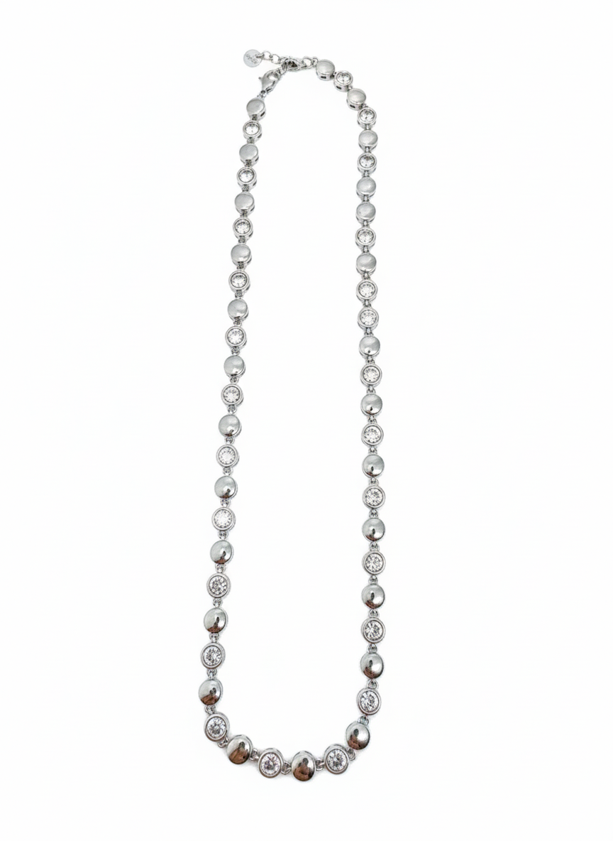 Collana Tennis sfalsati SILVER