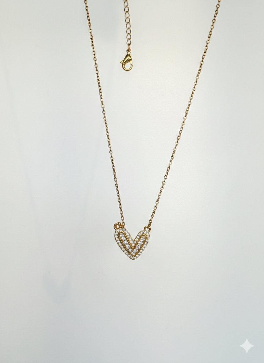 Collana Cuore strass GOLD