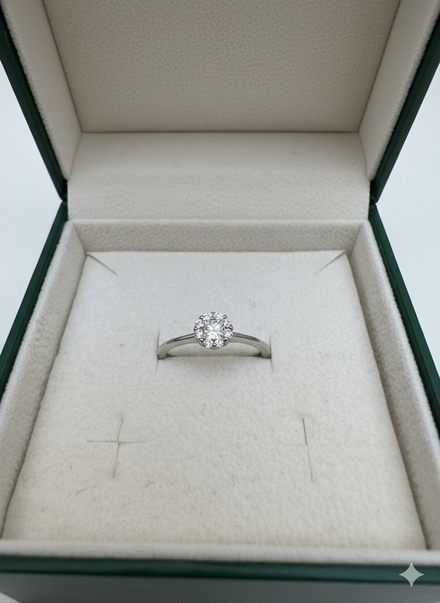 Anello fiore solitario