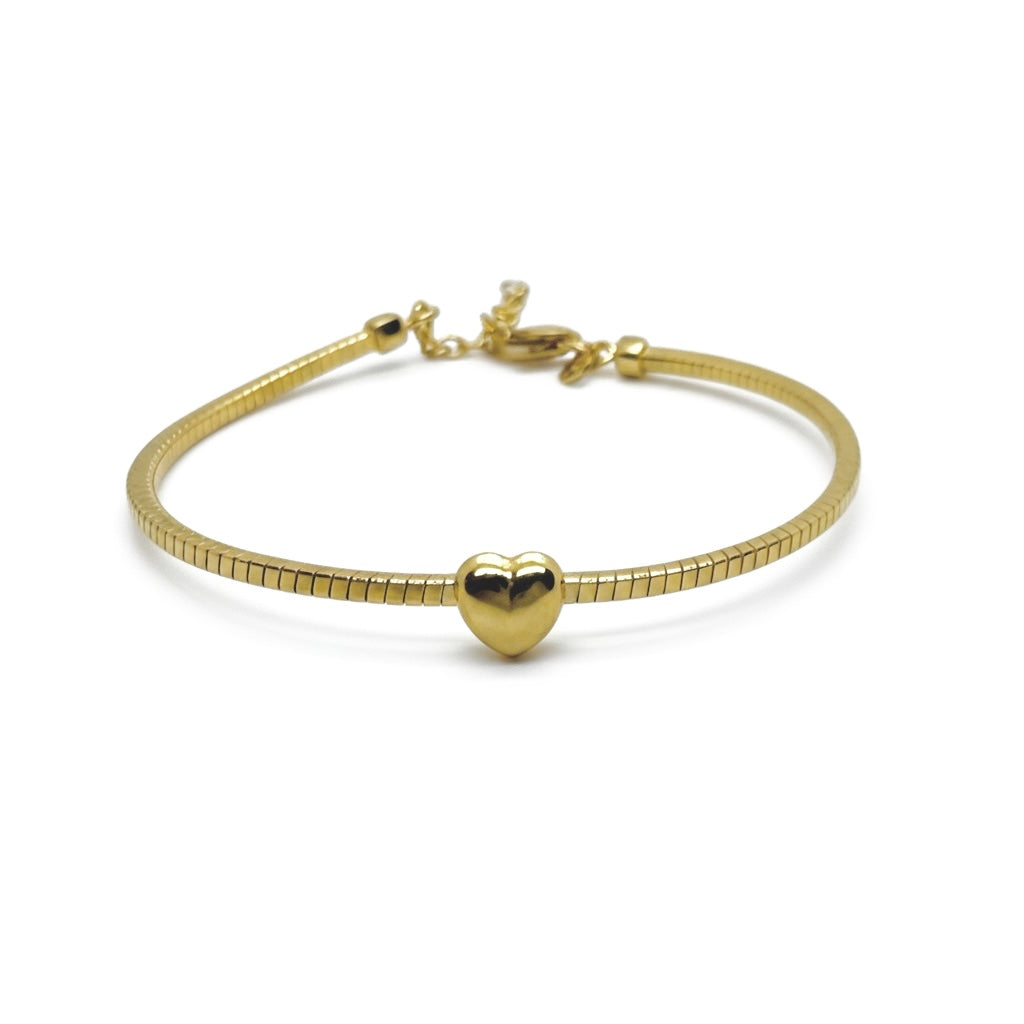 Bracciale snake cuore dorato