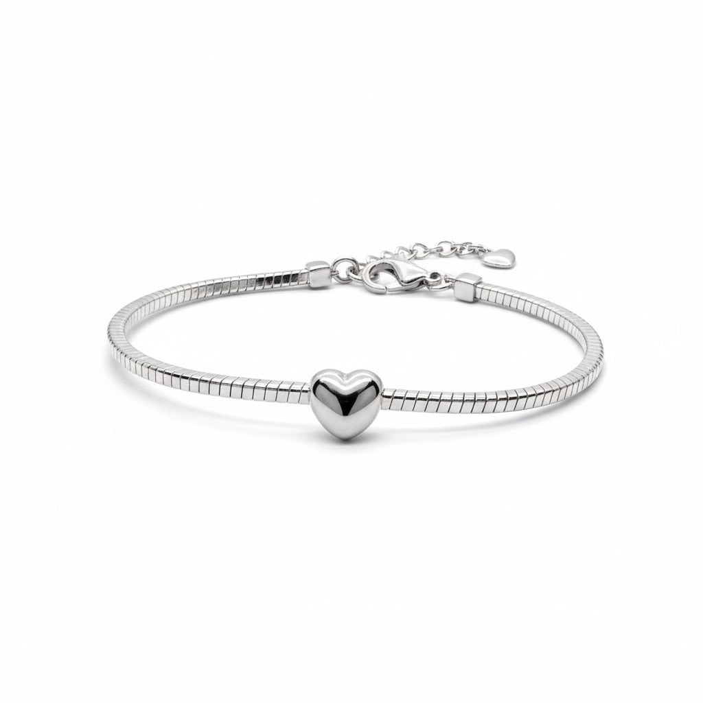 Bracciale snake cuore silver