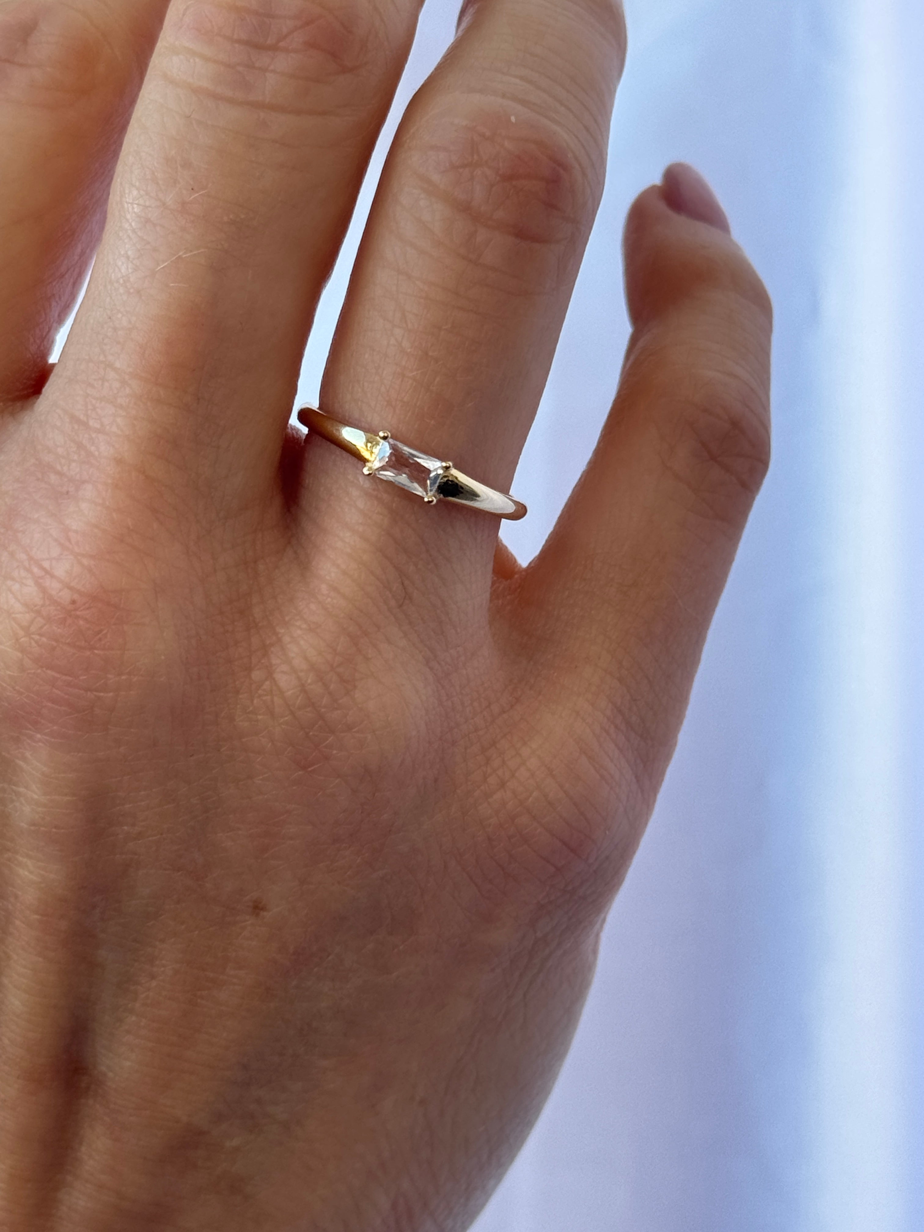 Anello Baguette dorato