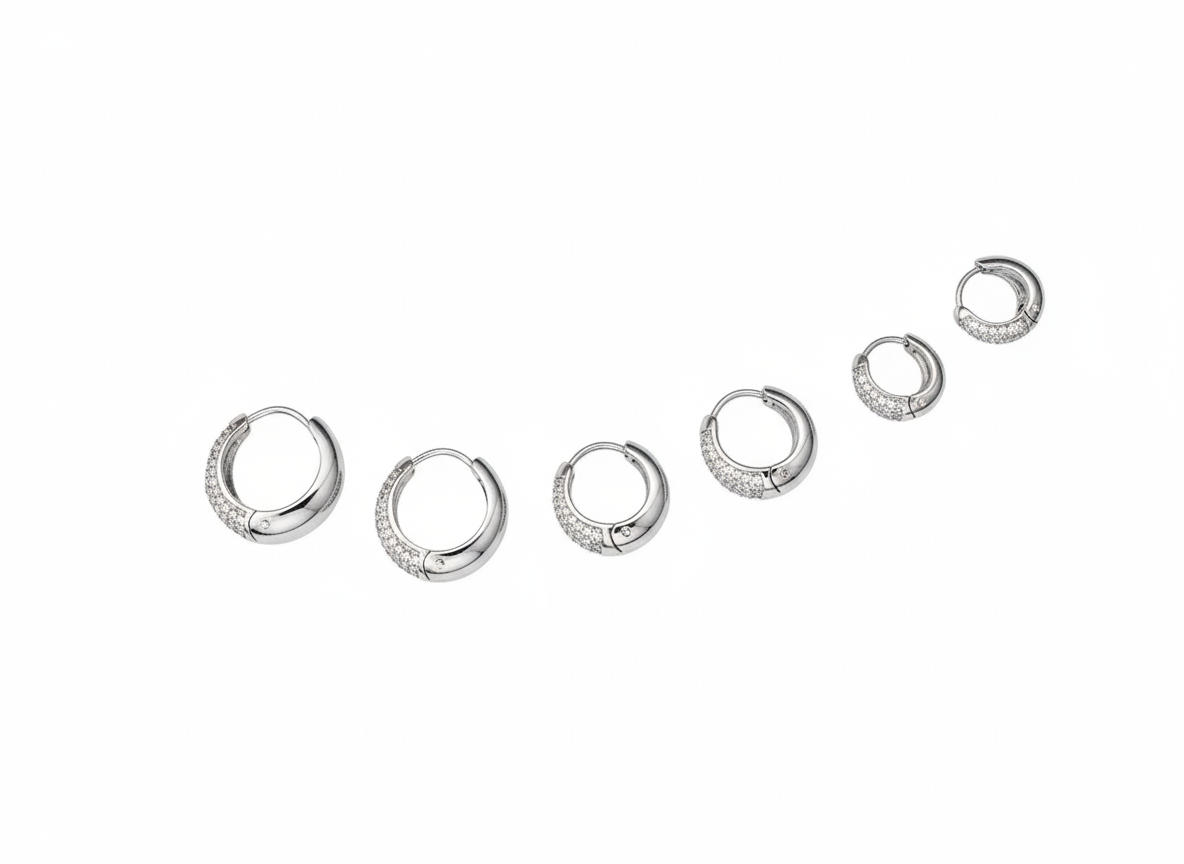 Cerchi Bomb strass goccia SILVER