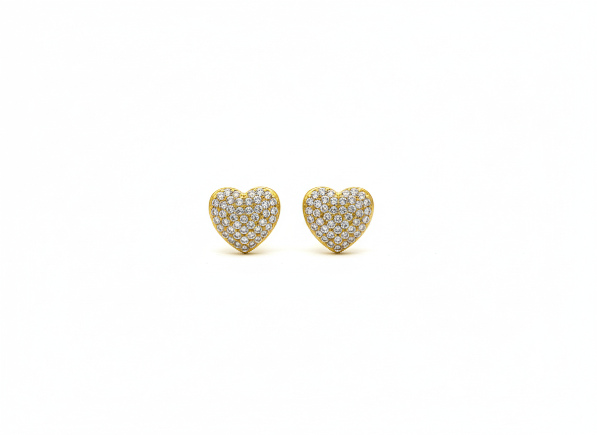 Orecchino love strass GOLD