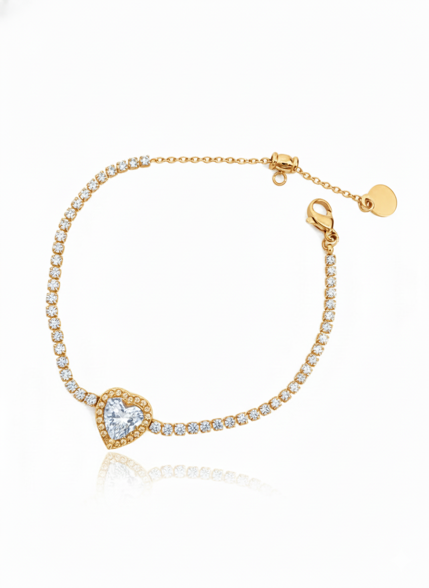 Bracciale Tennis cuore GOLD