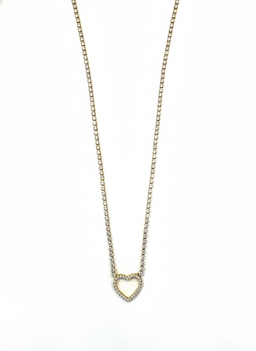 Collana Tennis Cuore stilizzato GOLD