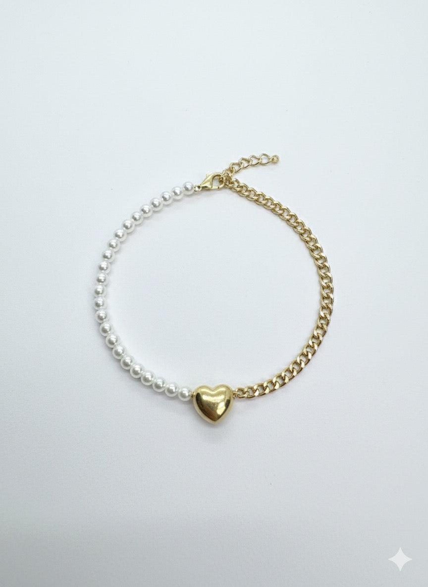 Bracciale cuore di perla